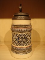 stein with ornate pewter lid