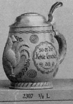 Jugendstil stein with cockerel