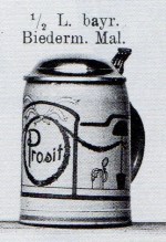 1/2L Bavarian stein, Biedermeier decoration