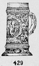 Hollow base stein with putti