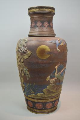 Large vase in high relief
