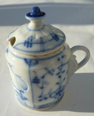 Mustard Jar With Blue Painting