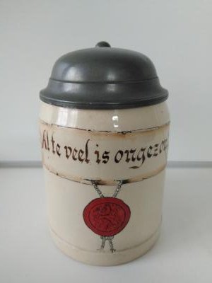 Mettlach stein with Dutch text