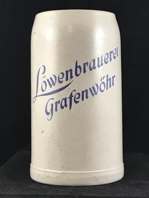 Loewenbrauerei Grafenwoehr Brewery 1 liter mug pre 1970