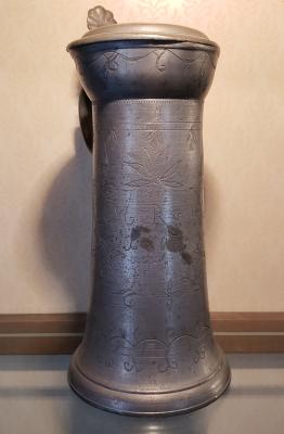 Tall Pewter Tankard (19th-Century?)