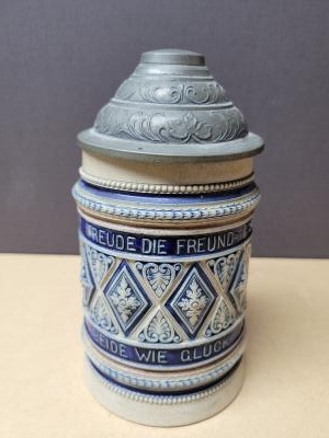 Historismus style pottery beer stein