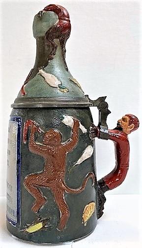 Bottle with Tomcat & Monkey