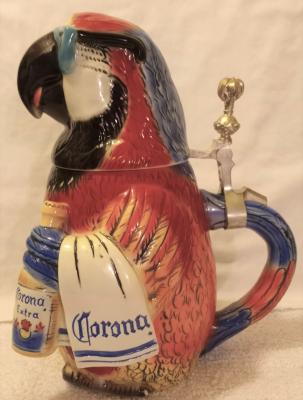 Corona Parrot in Sunglasses Character Stein