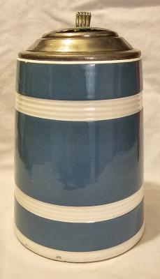 Blue and White Striped 1 Liter Stein