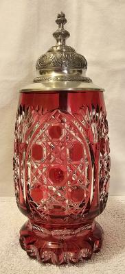 Bleikristall Red to Clear Cut Crystal Stein