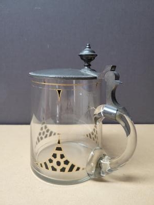 Art deco glass stein