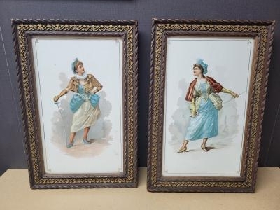 Set of two porcelain paintings