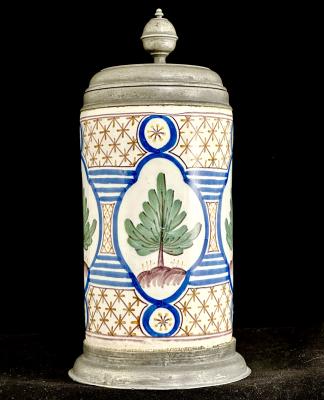 18th Century Faience Walzenkrug Stein