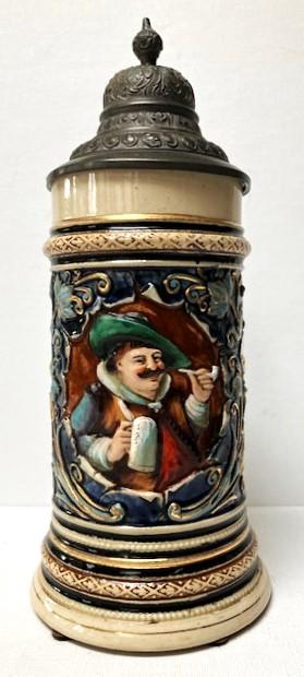 Man with Pipe and Stein