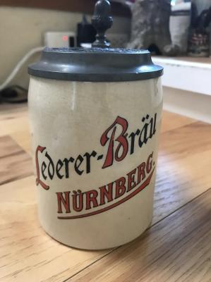 Leder-Bräu Nürnberg Brauerei Steinkrug