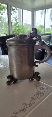 Norwegian Lion Footed Pewter Stein