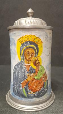 reproduction of an early earthenware mug