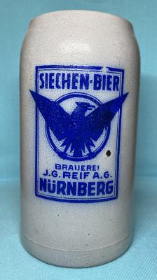Siechen-Bier. J.G. Reif A.G. Nurnberg - Maßkrug