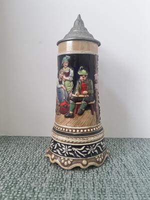 Reinhold Merkelbach Zither Player with music box