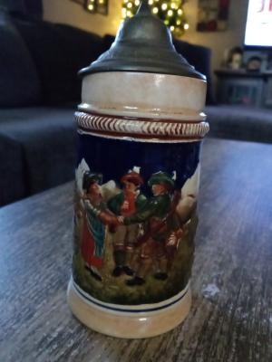 19th Century Bavarian German beer stein .25 LTR