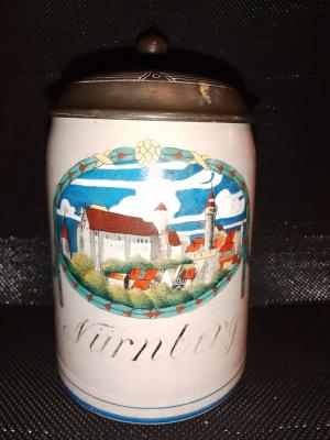 Jugendstil: Nürnberg Stein with Lid