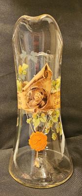 Clear Glass Pitcher with Monk