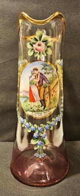 Glass Pitcher Featuring Scene from Smetana's Bartered Bride Opera