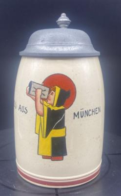 The Munich kid is drinking