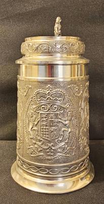 BMF Pewter Bayern Shield with Maiden and Lansknecht Stein