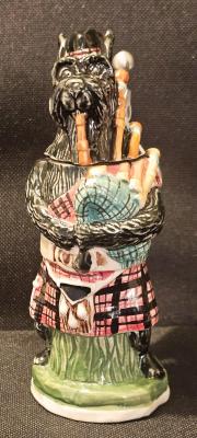 Blacck Scottish Terrier with Bagpipes Shot Stein
