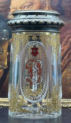 Crystal-silver beerkruge "A gift from a Riga brewer to a Swiss watchmaker"
