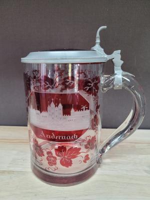Glass souvenir stein