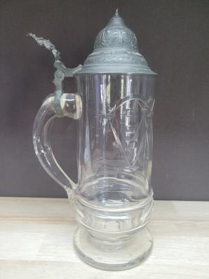 Glass beer stein