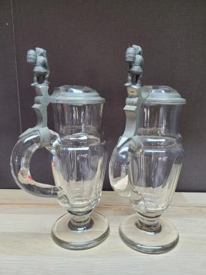 Two glass steins
