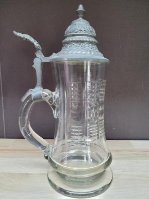 Glass beer stein
