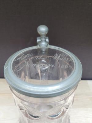 Glass stein, dated 1868
